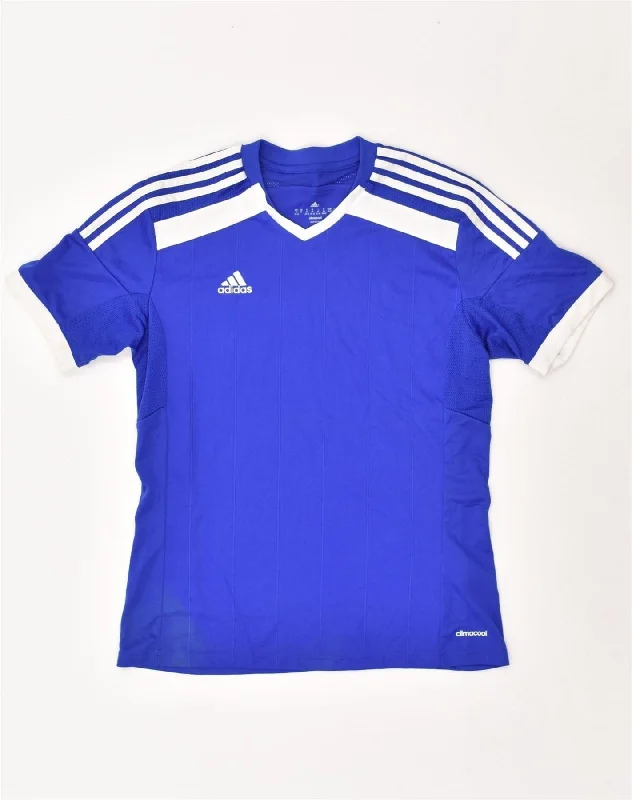 ADIDAS Womens Climacool T-Shirt Top UK 12-14 Medium Blue Polyester