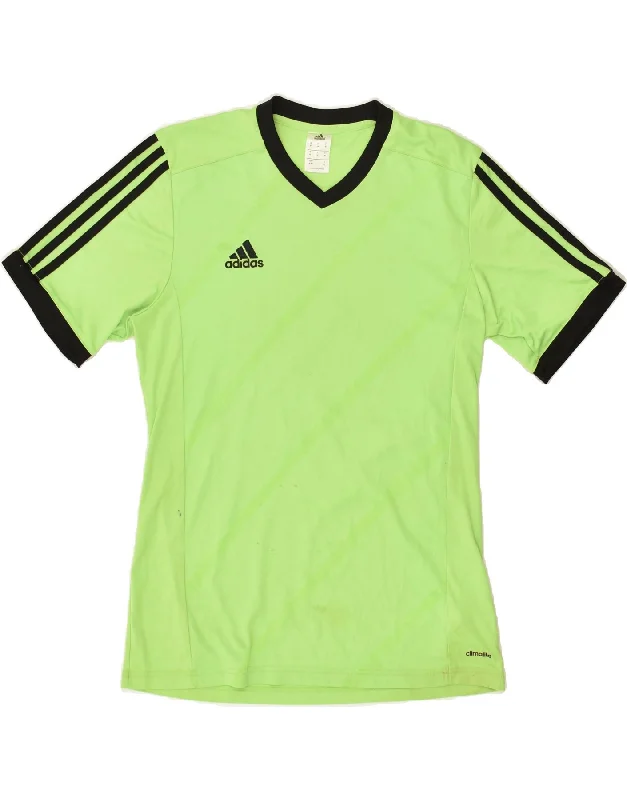 ADIDAS Womens Climalite Graphic T-Shirt Top UK 14 Medium Green Polyester