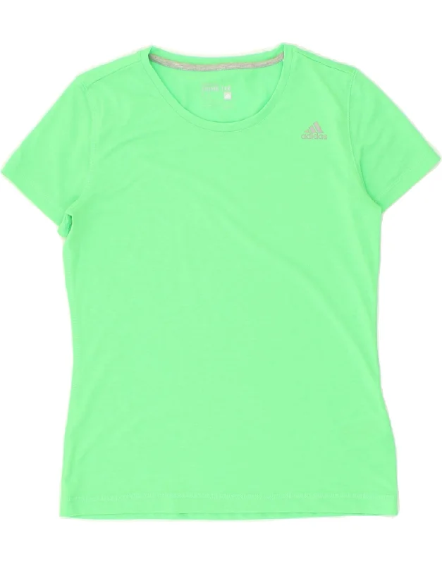 ADIDAS Womens Climalite T-Shirt Top UK 12 Medium Green Polyester