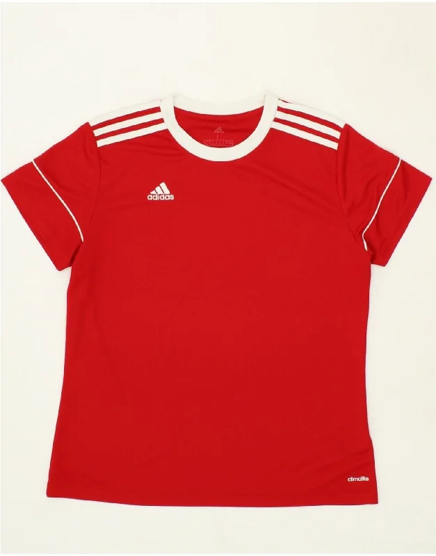 ADIDAS Womens Climalite T-Shirt Top UK 16/18 Large Red Polyester