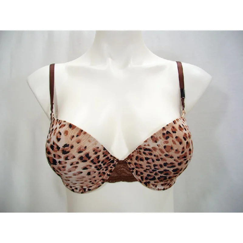 Felina 130566 Enchanted T-Shirt Memory Foam Underwire Bra 32B Chocolate Cheetah