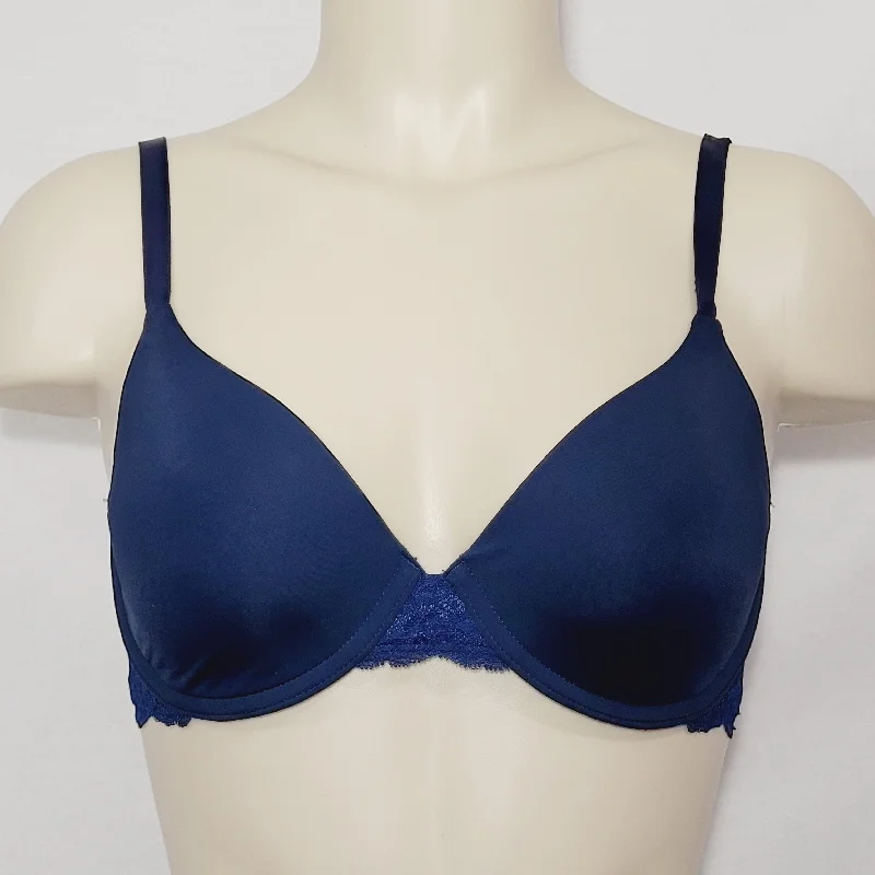 Gap Body Favorite T-Shirt Lace Trim Underwire Bra 32D Dark Blue