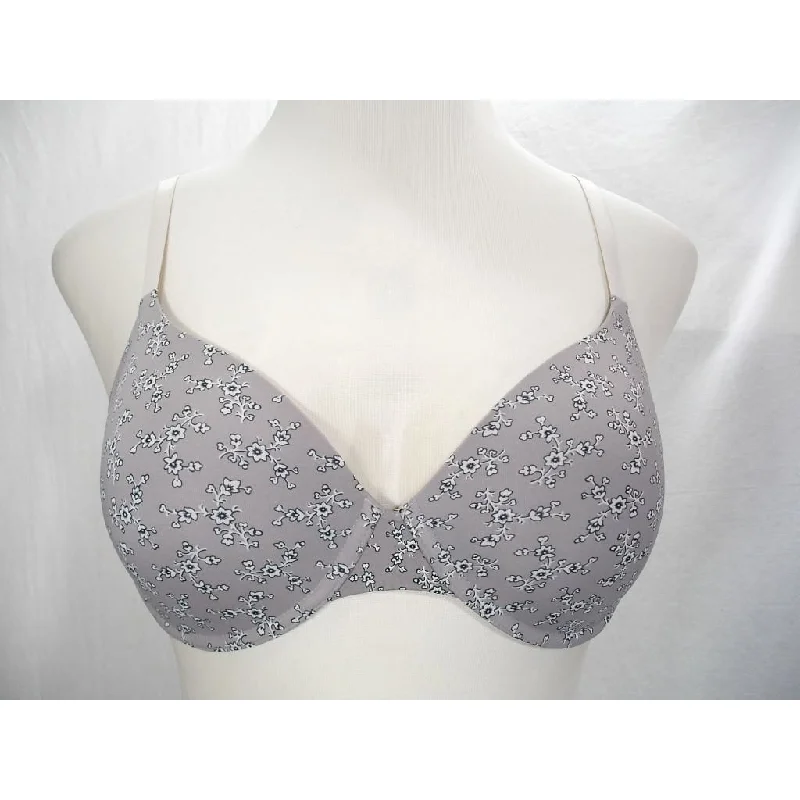 Gap Body Favorite T-Shirt Underwire Bra 34D Light Gray Floral