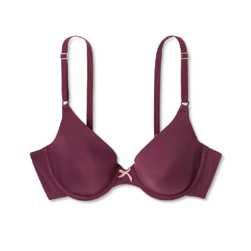 Maidenform 05701 5701 Self Expressions T-Shirt Underwire Bra 38D Burgundy Wine NWT