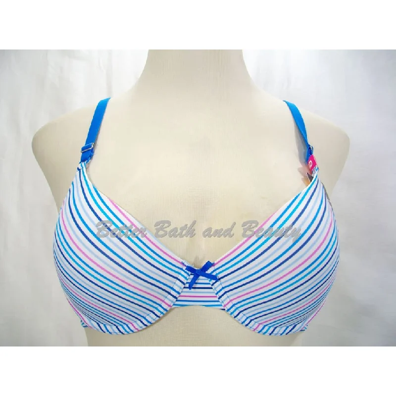 Maidenform 05701 5701 Self Expressions T-Shirt UW Bra 34D Blue Stripes