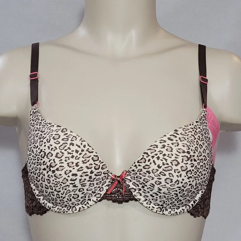 DISCONTINUED Maidenform 7909 One Fabulous Fit Lace Trim T-Shirt UW Bra 34A Animal Print NWT