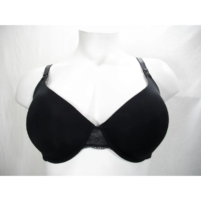 Motherhood Maternity Nursing Lace Trimmed Contour T-Shirt UW Bra 40F Black