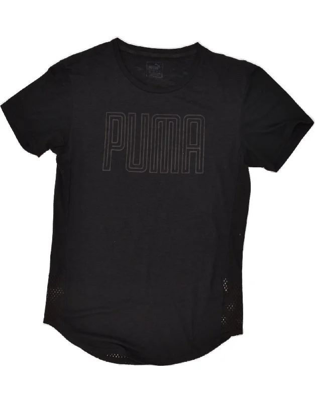 PUMA Womens Oversized Graphic T-Shirt Top UK 10 Small Black