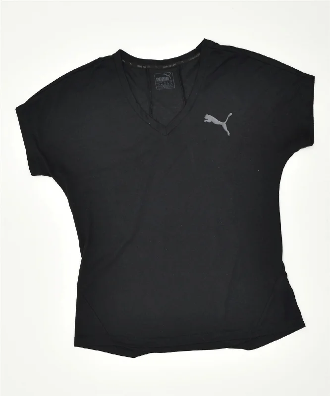 PUMA Womens T-Shirt Top UK 10 Small Black Polyester