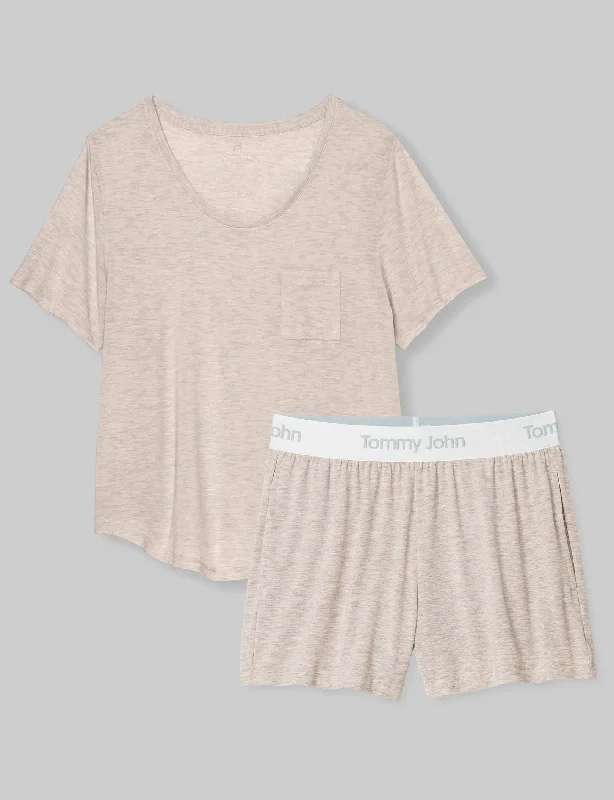 Women's Second Skin Sleep Pocket Tee & Short Set