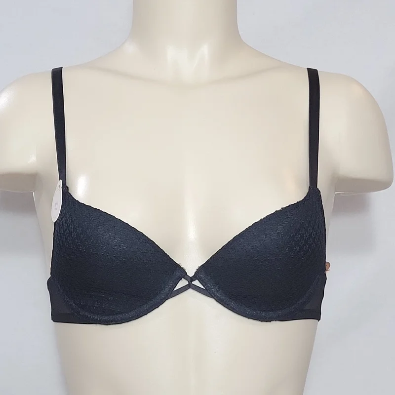 Xhilaration Perfect T-Shirt Strappy Back Underwire Bra 32A Ebony Black NWT