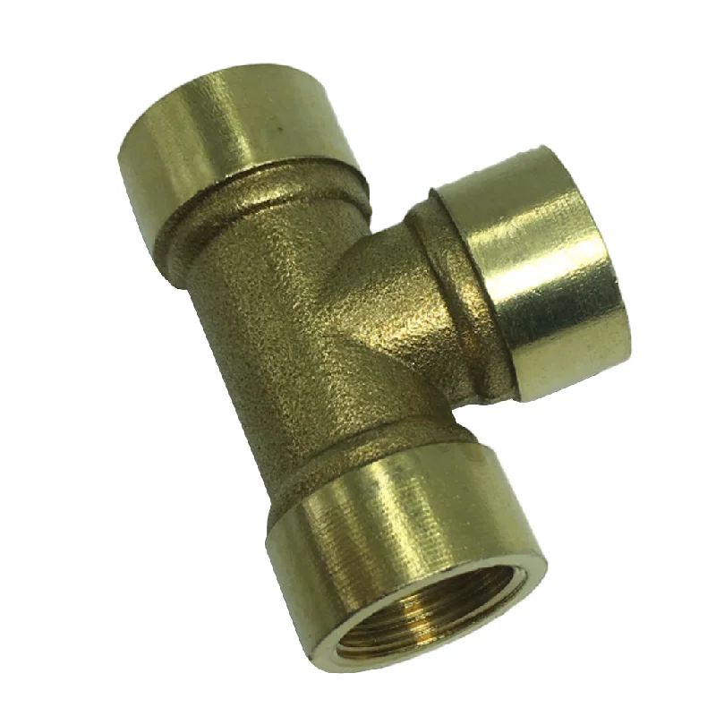 Max 1 Pc Female x Female x Female Tee Brass Thread Pipe Connector Adapter DN10 A