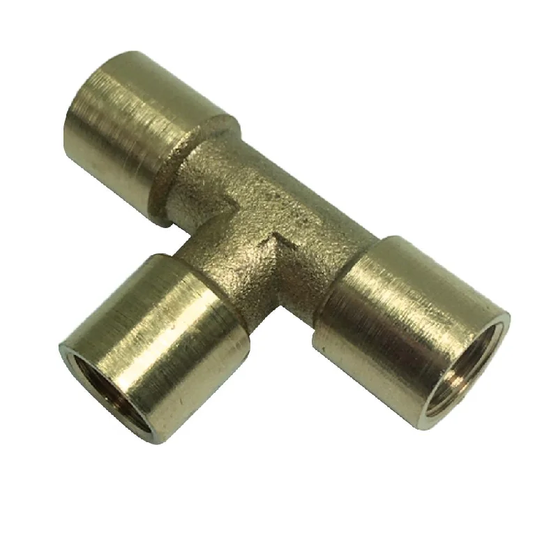 Max 1 Pc Female x Female x Female Tee Brass Thread Pipe Connector Adapter DN6