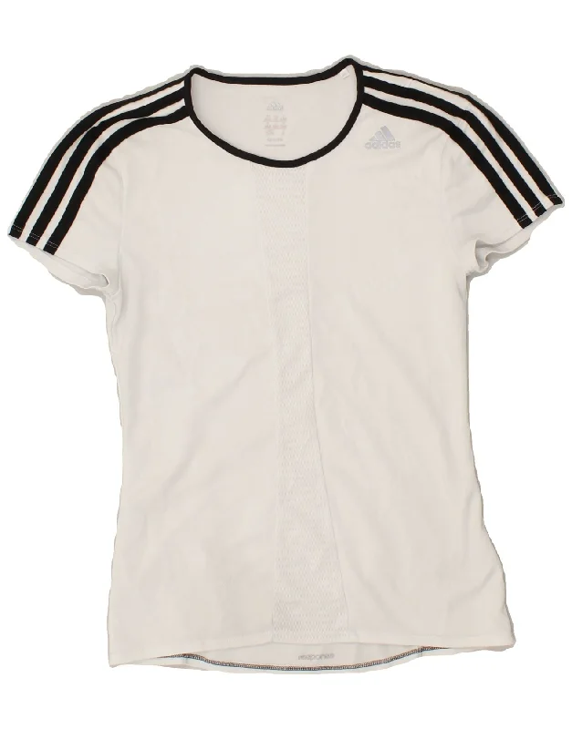 ADIDAS Womens Climalite T-Shirt Top UK 4/6 XS White Polyester