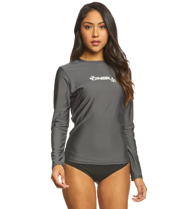 O'Neill Women's Basic Skins Long Sleeve Surf Tee Graphite