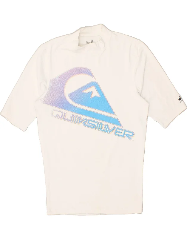 QUIKSILVER Womens Graphic T-Shirt Top UK 14 Large White Nylon