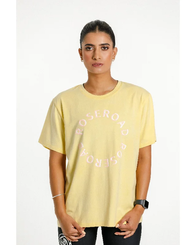 Rose Road Topher Tee - Buttercup with Circular Print