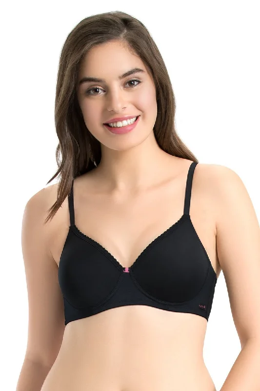 every de Padded Non-Wired Classic Concealer T-Shirt Bra - Black