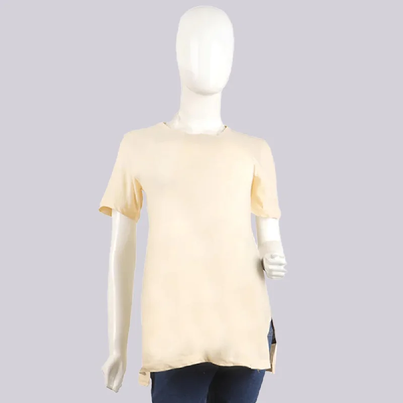 Women's Maternity V Neck T-Shirt - Cream