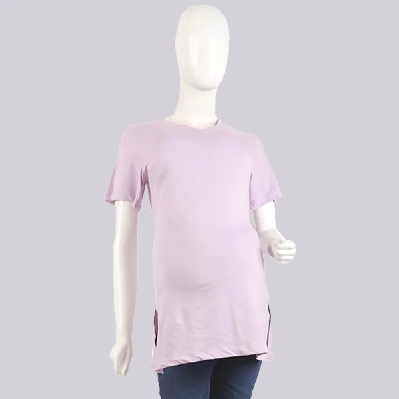 Women's Maternity V Neck T-Shirt - Light Purple