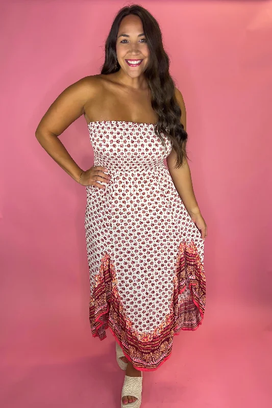 Desert Sunset Strapless Maxi Dress