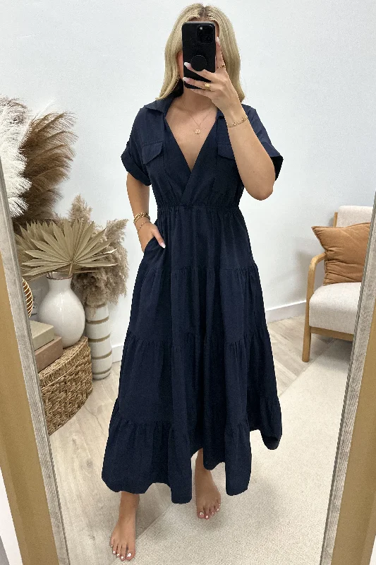 "Headed To Destiny" Maxi Dress (Navy)