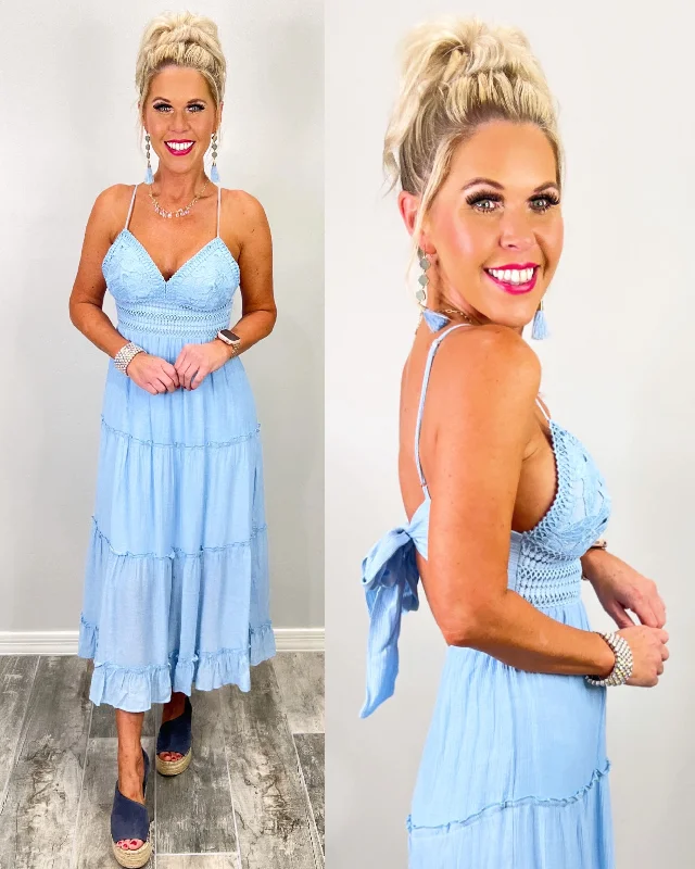 It All Begins With Love Maxi Dress - Sky Blue