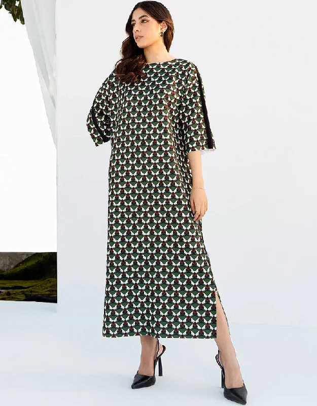 Lunar Green Latest Printed Maxi Dress