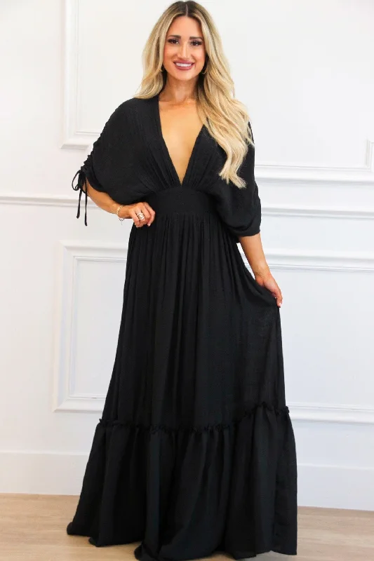 Remember When Maxi Dress: Black