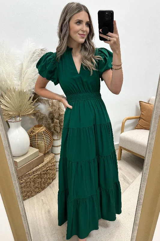 "Sunday Brunch" Maxi Dress (Hunter Green)