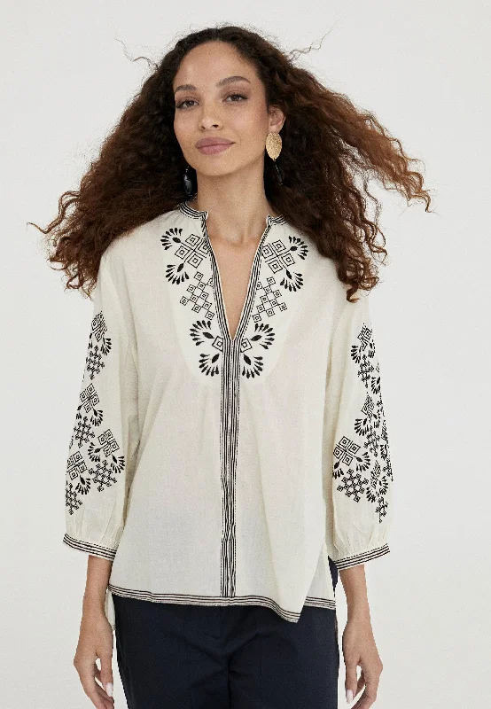 Blouse with embroidery