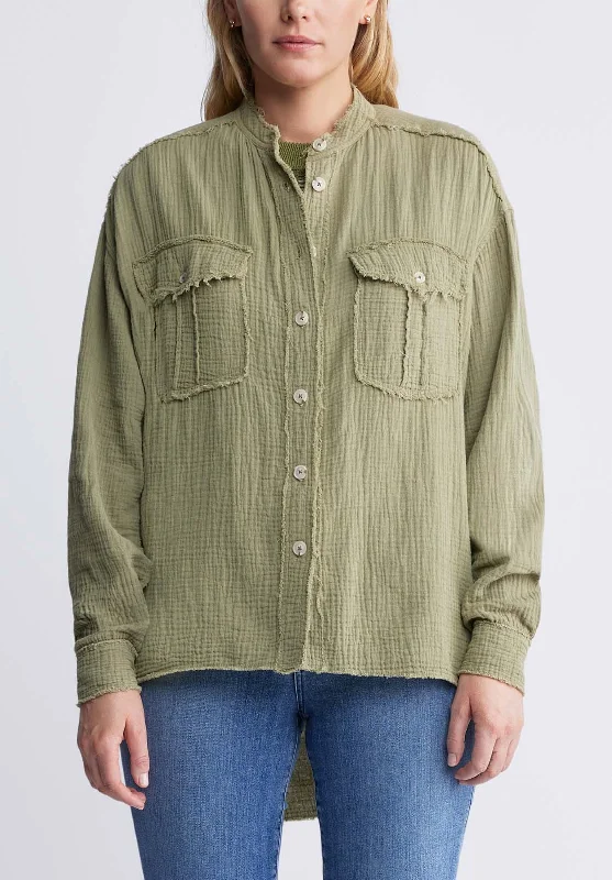 Taylee Women’s Oversized Blouse in Olive Green - WT0089P