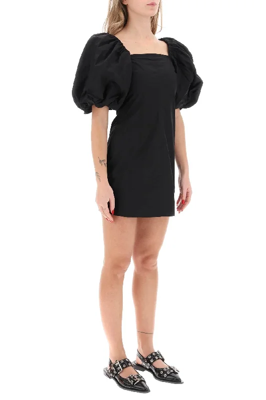 Ganni Mini Dress With Balloon Sleeves