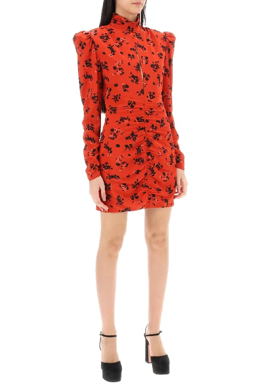 Alessandra Rich High-Neck Floral Mini Dress