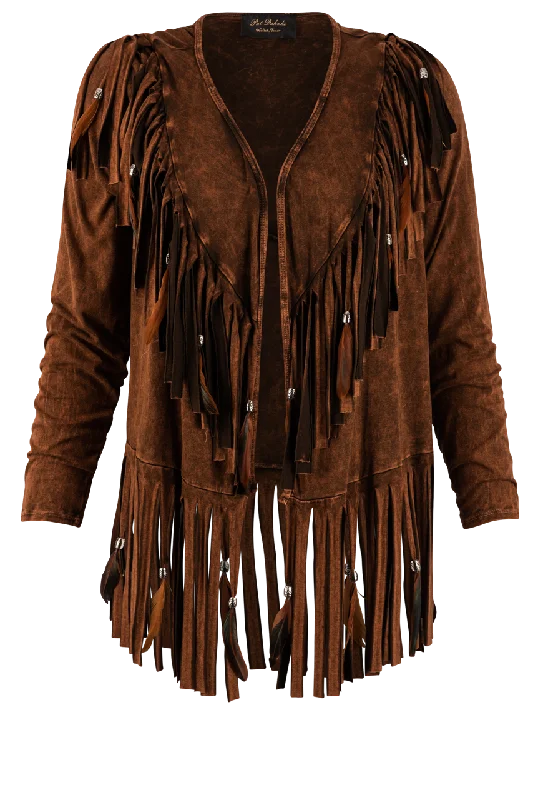 Pat Dahnke Dark Brown Fringe Jacket