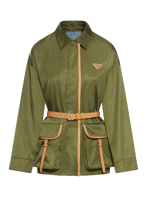 Re-Nylon belted jacket