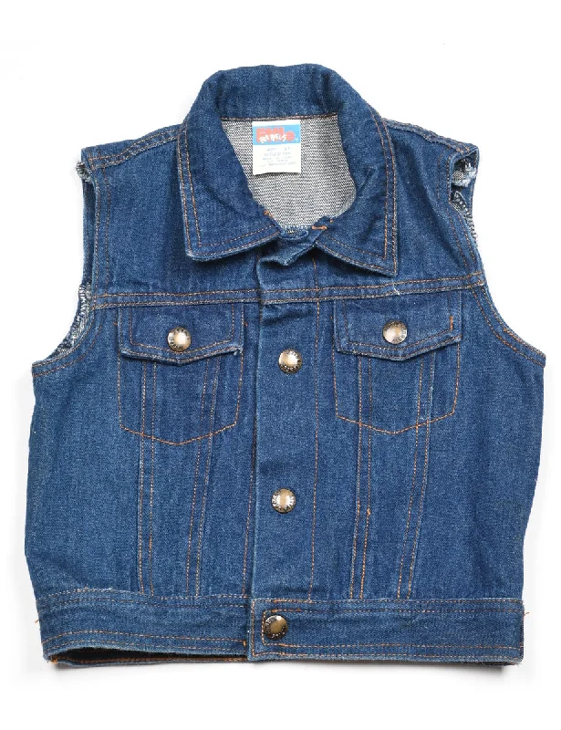 Sleeveless Medium Wash Denim Jacket - 4 YEARS