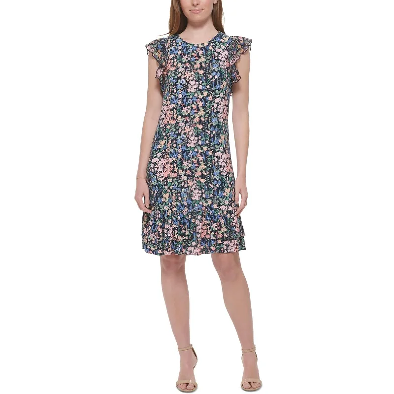 Tommy Hilfiger Womens Petites Floral Print  Mini Dress