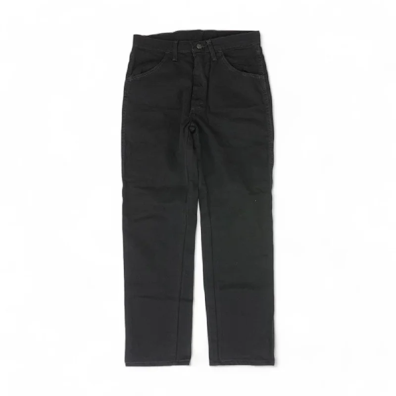 Black Solid Straight Jeans