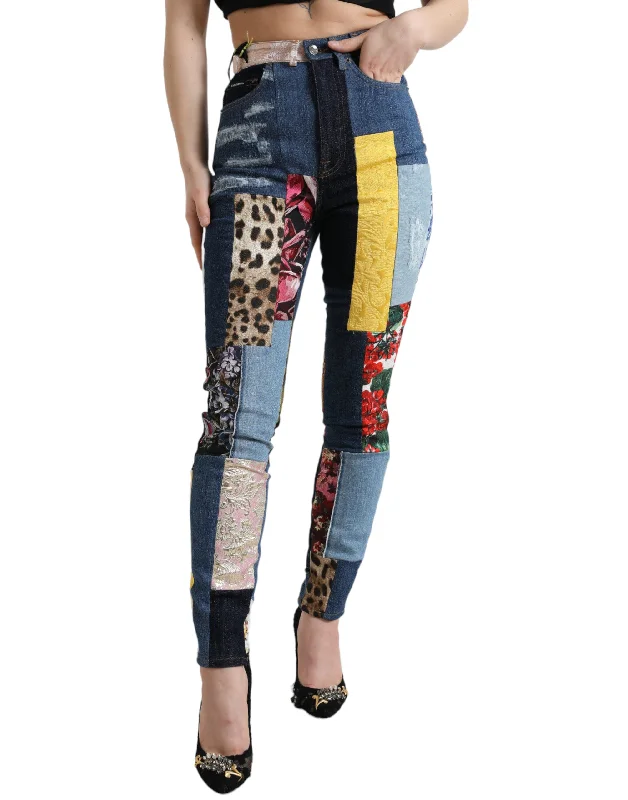 Dolce & Gabbana Vibrant Patchwork Skinny Women's Jeans