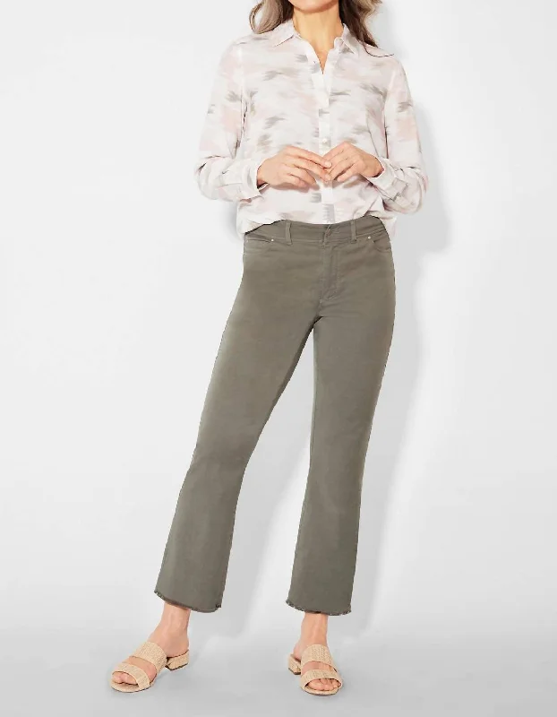 Dylan Cropped Jean With Fray Hem In Soft Sage