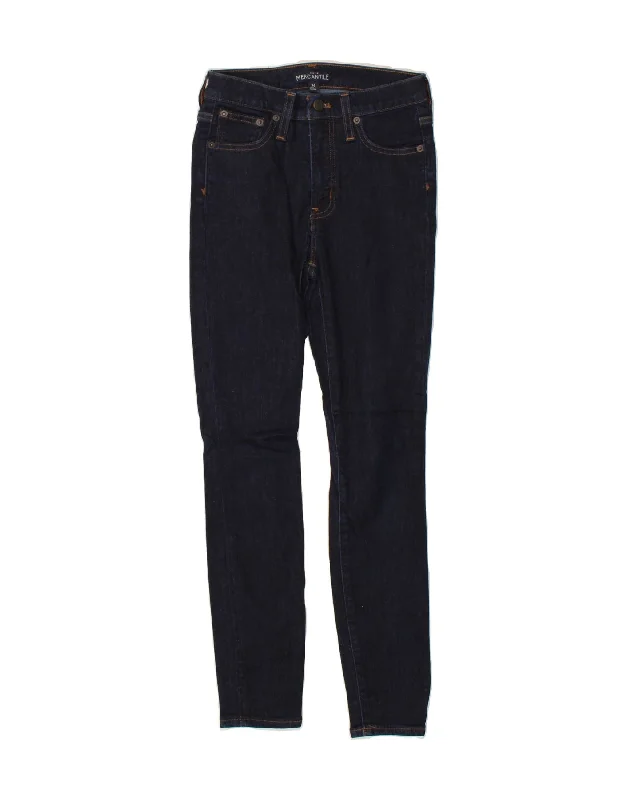 J. CREW Womens Mercantile Skinny Jeans W26 L27 Navy Blue Cotton