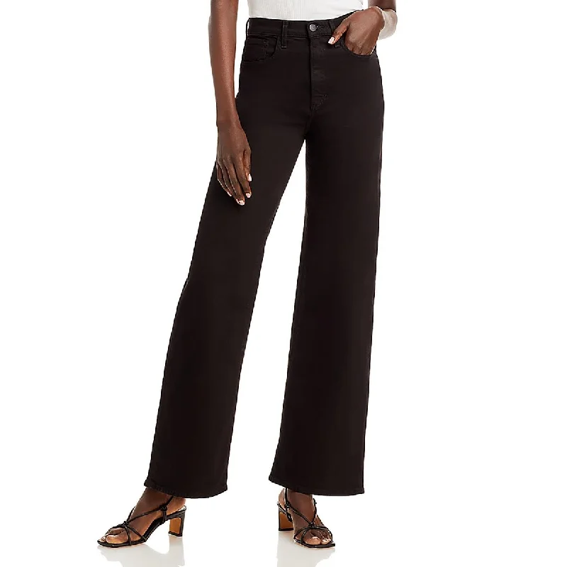 Joe's Womens High Rise Solid Wide Leg Jeans