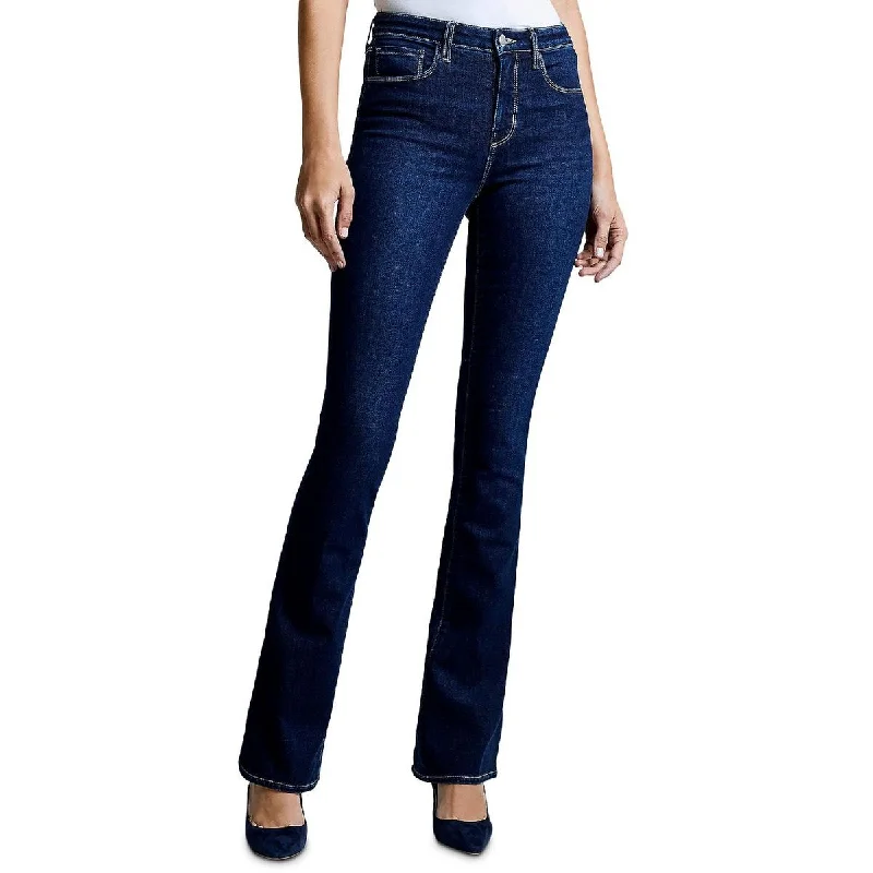 L'Agence Womens Selma High Rise Pocket Wide Leg Jeans