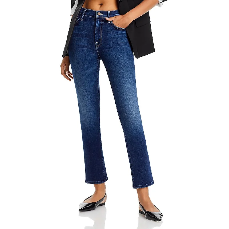 Mother Womens High Rise Ankle High-Waisted Jeans