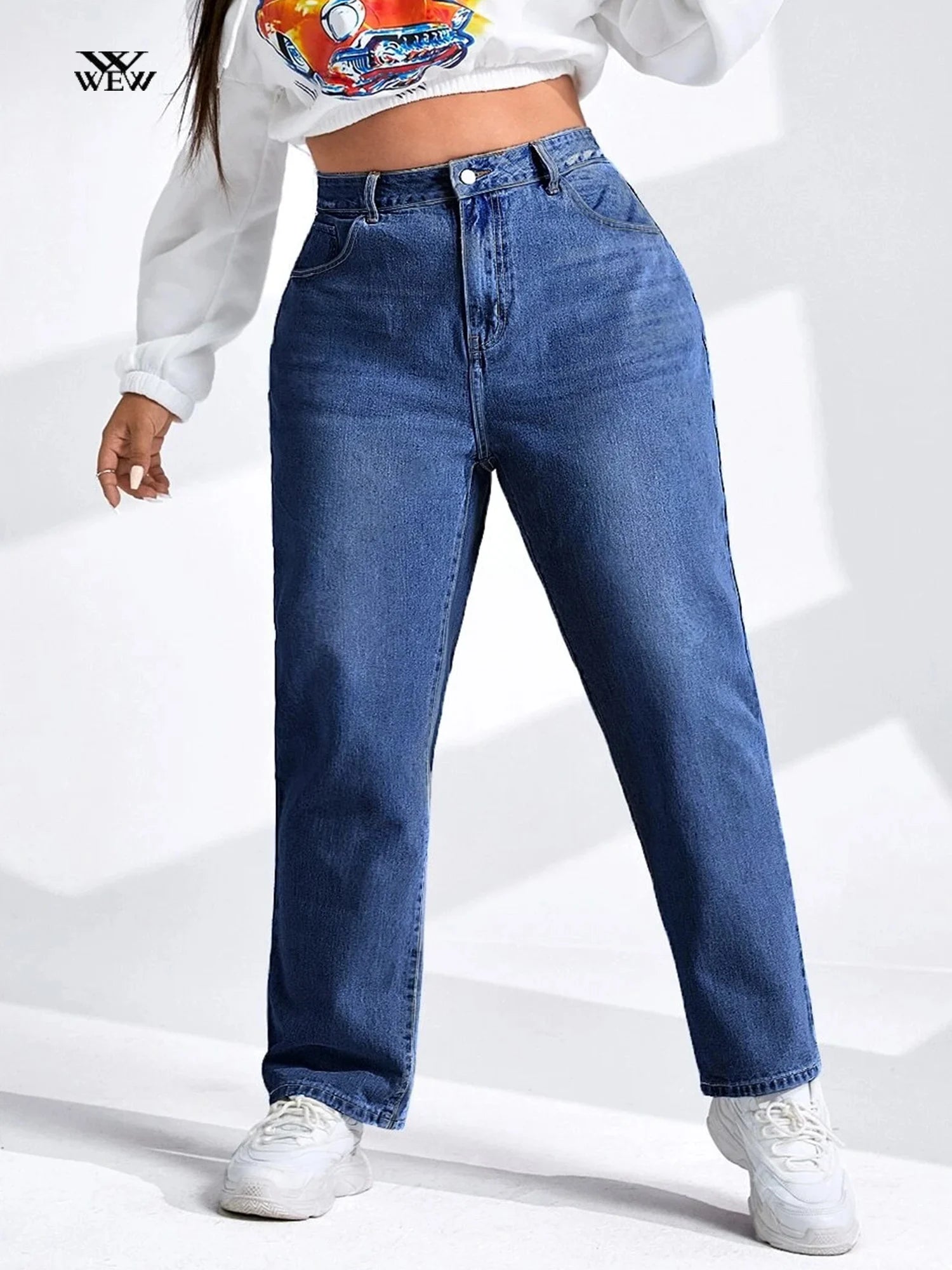 Plus Size Jeans for Women Harem High Waist Full Length Women Jeans Stretchy Pants