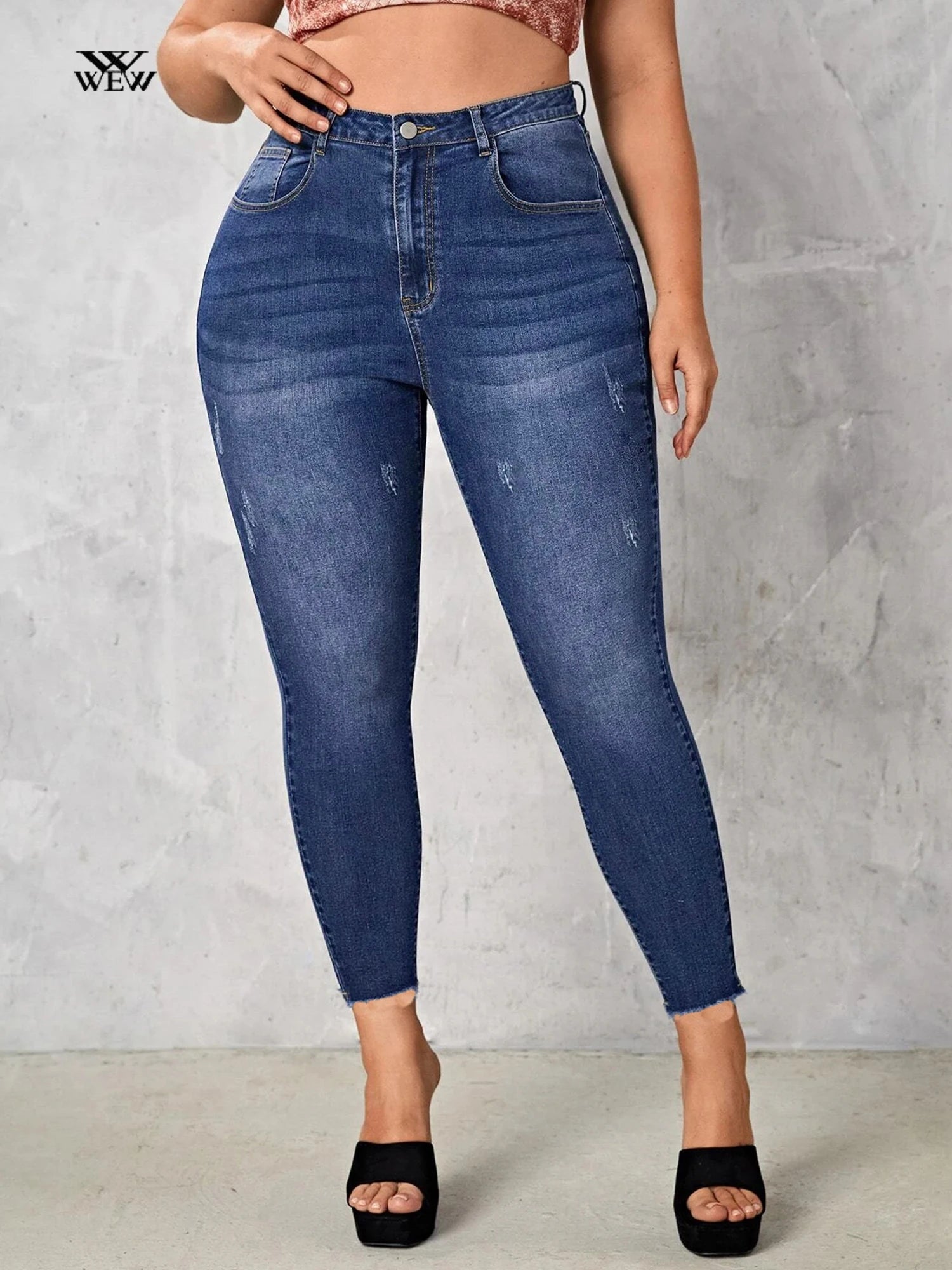 Plus Size Skinny Jeans for Women Stretchy Curvy Jeans High Waist Denim Women Jeans