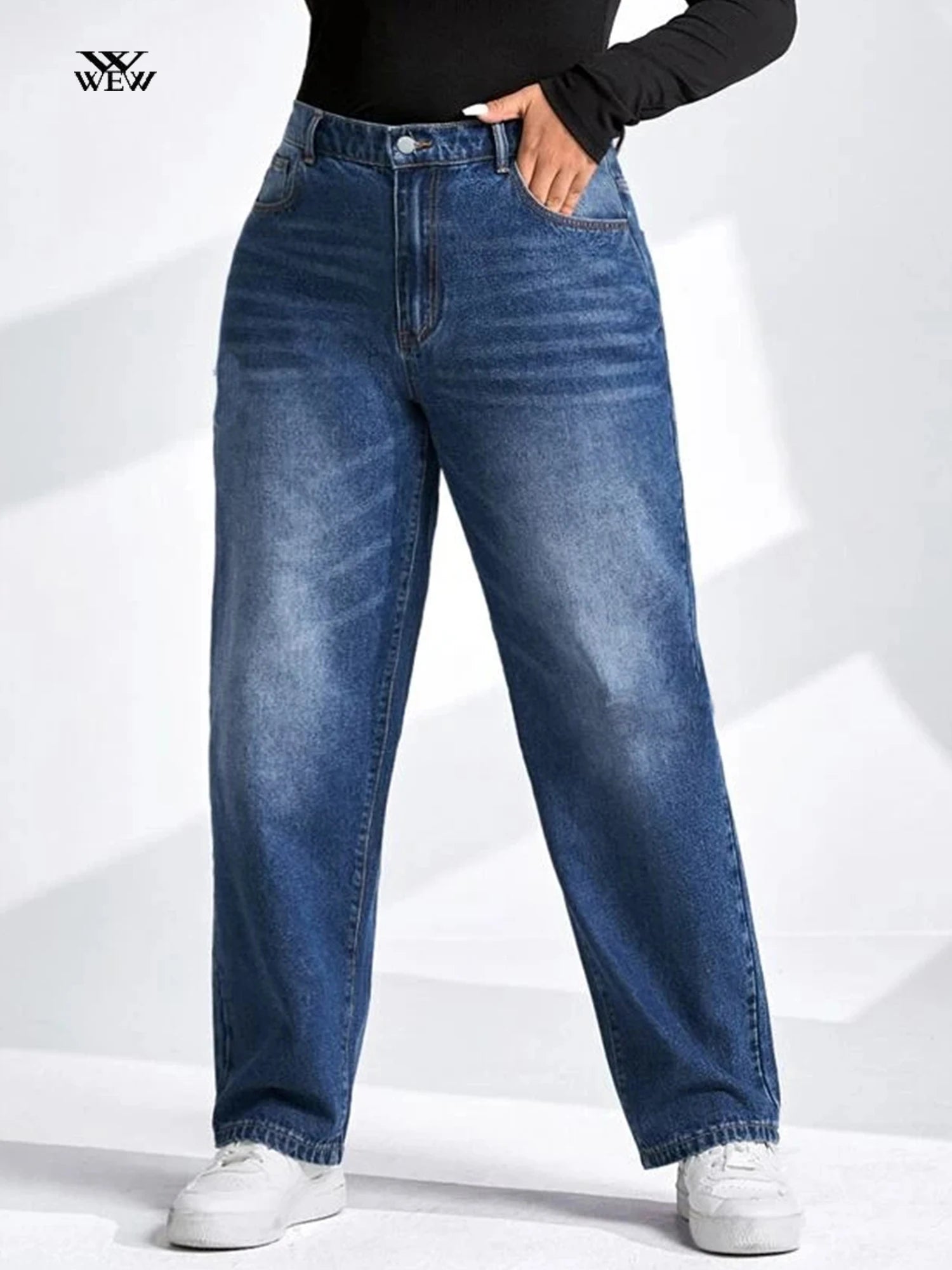 Plus Size Tapered Jeans for Women Full Length Harem Women Jeans