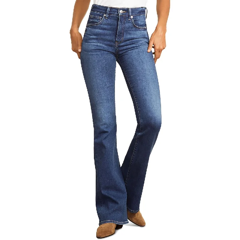 Veronica Beard Womens High Rise Skinny Flared Jeans