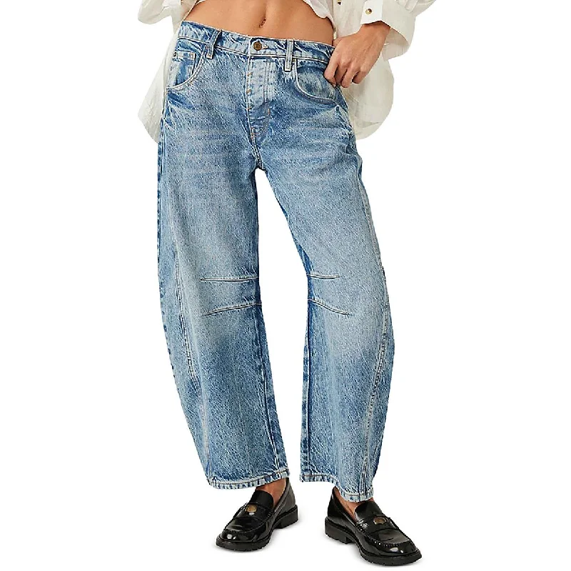 We The Free Womens Lucky You High Rise Button Fly Ankle Jeans